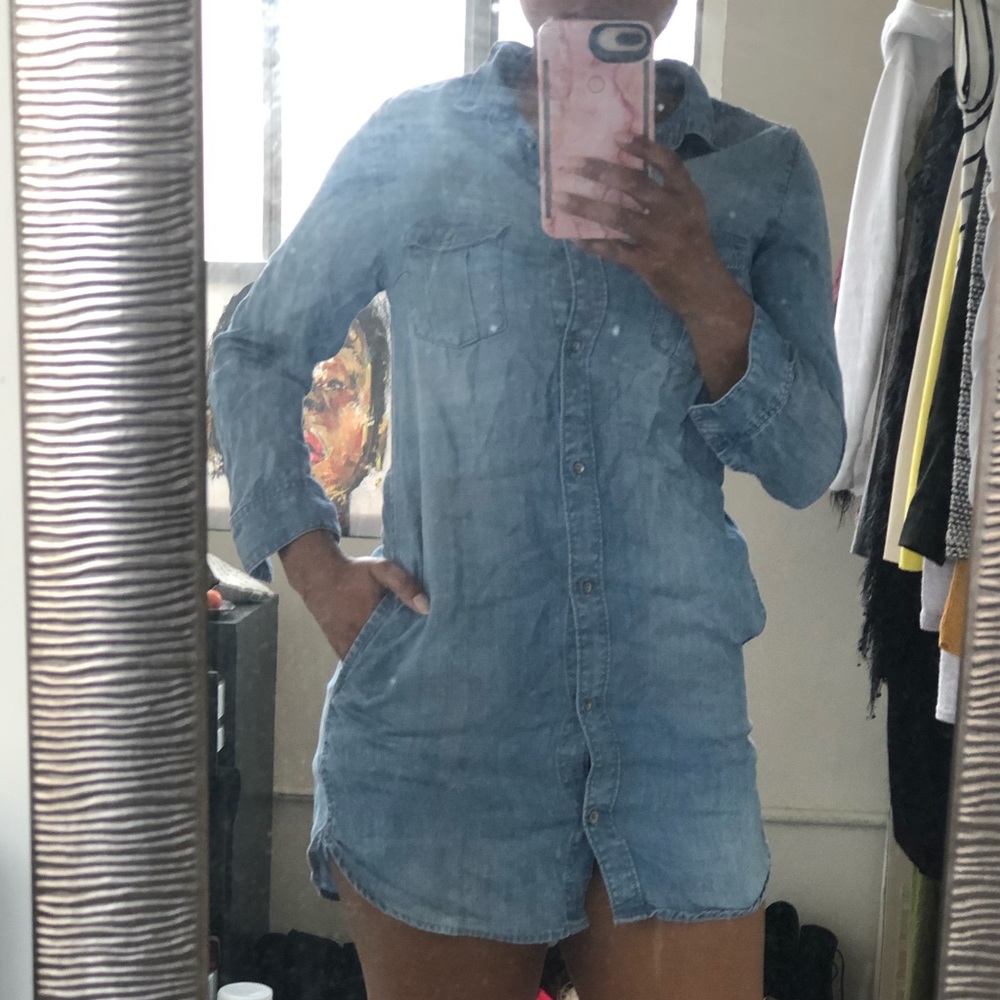 Denim Dress with Pockets